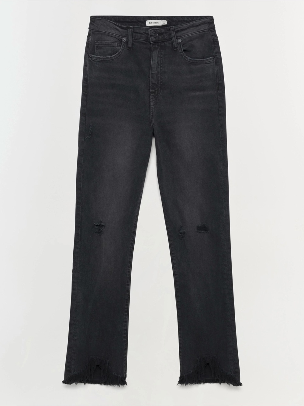NWT Jonathan Simkhai ‘River Straight Leg Denim’ in "Vintage Noir" Black Size 26